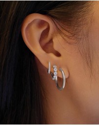 Ania Haie - Silver Quintet Sparkle Huggie Hoop Earrings