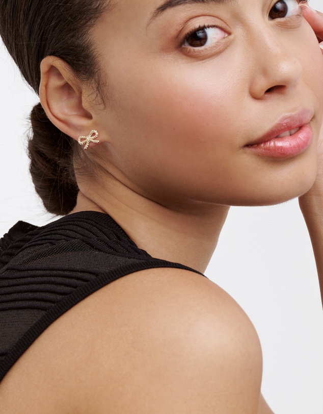 Ted Baker - RIBECCA: Crystal Ribbon Bow Stud Earrings