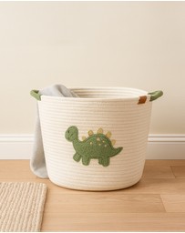 Living Textiles - Cotton Rope Embroidered Hampers - Dinosaur