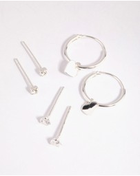 Lovisa - Sterling Silver Heart Stud & Hoop Earrings