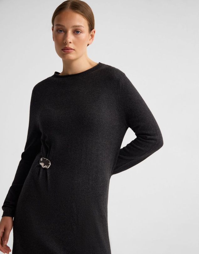 Oxford - Adelaide Knitted Dress With Brooch