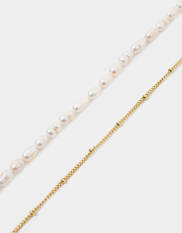 Forcast - Nyra 16k Gold Plated 2pc Necklace Set