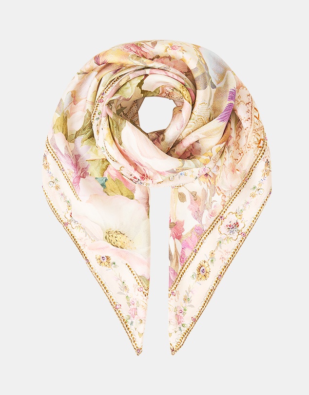 Camilla - Large Crystalled Silk Square Scarf
