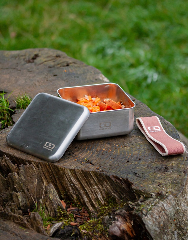 Monbento - Monbento Mb Sense L The Microwave-Safe Metal Lunch Box - Pink Moka
