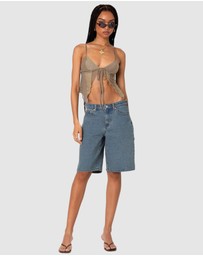 EDIKTED - Patchwork Lacey Mesh Top