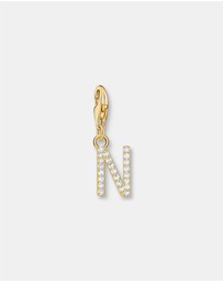 THOMAS SABO - Charm Pendant Letter N Gold Plated