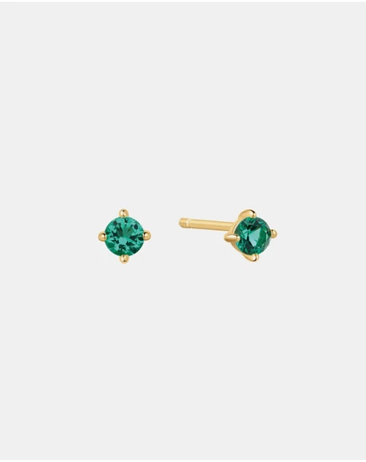 Ania Haie - Gold Green Stud Earrings