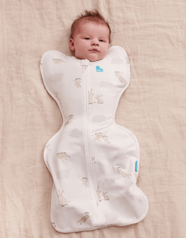 Love to Dream - Swaddle Up™ Original 1.0 TOG Stretch Cotton Cloud Bunnies White