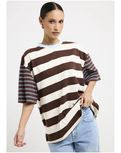 Subtitled - Fitzroy Stripes Oversized Short Sleeve T-Shirt