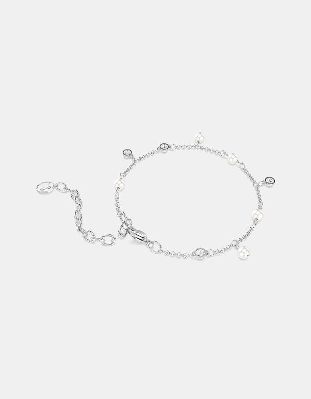 Swarovski - Imber Bracelet, Crystal Pearl, Round Cut, White, Rhodium Plated