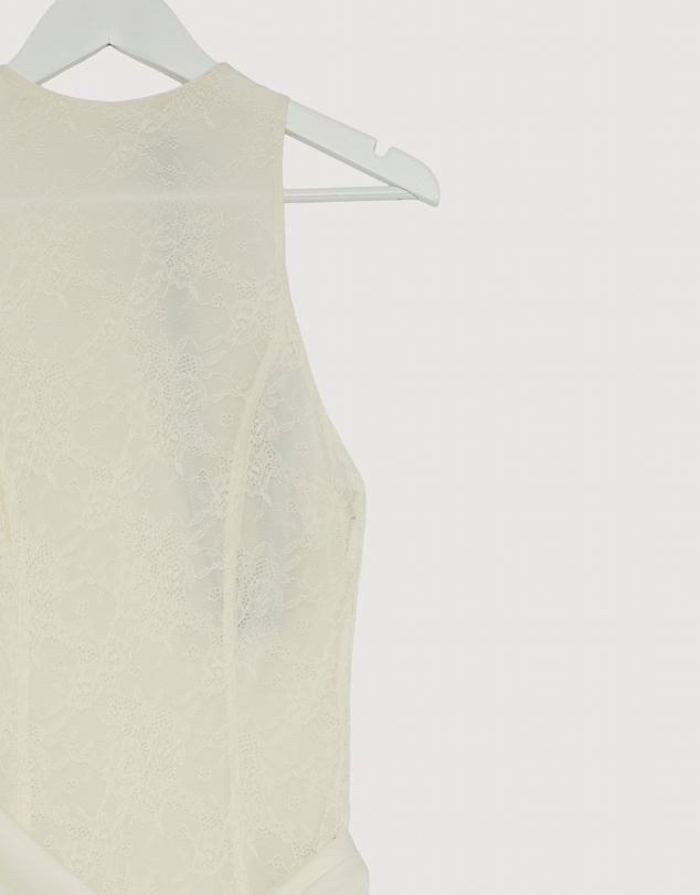 Revibe - Repaired CHANCERY Layla High Neck Lace Panelled Maxi Dress - AU 8
