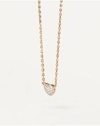 PDPAOLA - Diamonds and Gold Heart Solitary Necklace