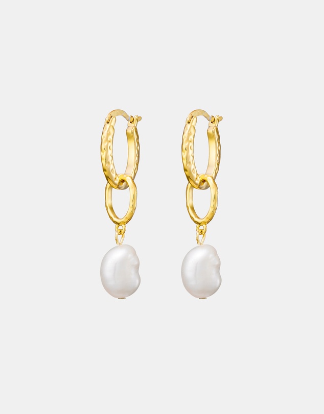 Zoe Olivia - 14K Gold Vermeil Pearl Drop Huggie Earrings
