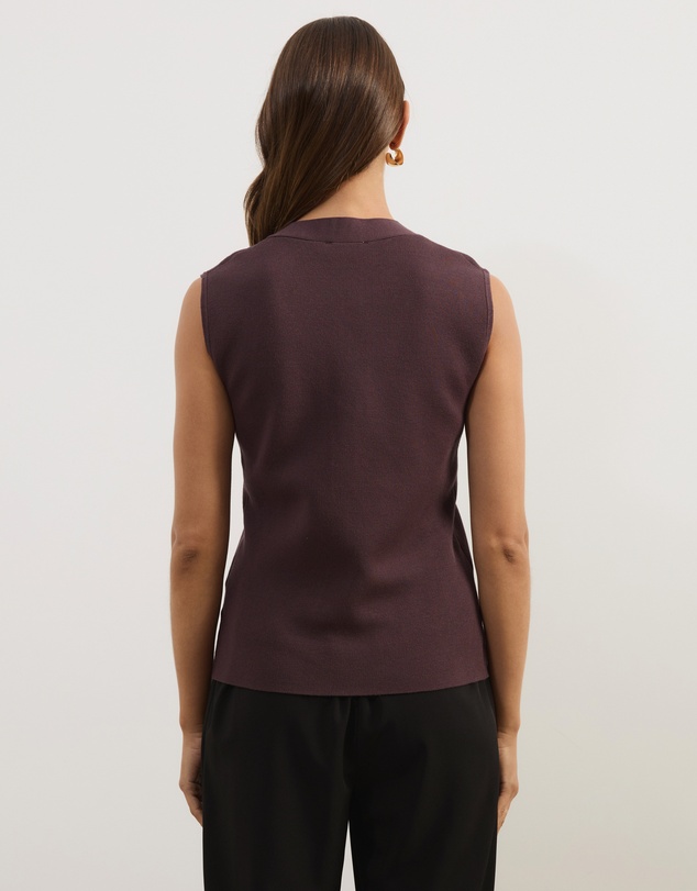 Atmos&Here - Noel V-Neck Sleeveless Knit Cardigan