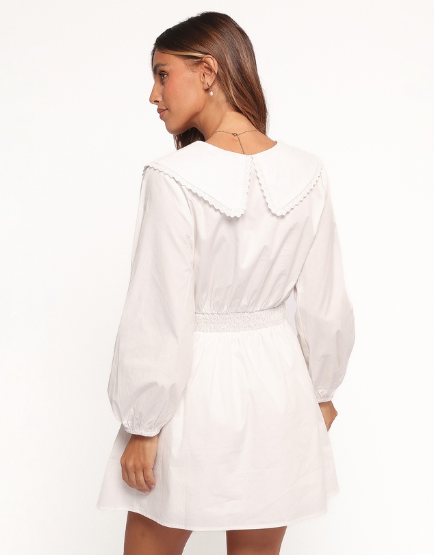 Petal & Pup - Nerida Long Sleeve Mini Dress - White