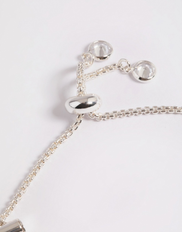 Lovisa - Cubic Zirconia Triple Row Cup Chain Toggle Tennis Bracelet