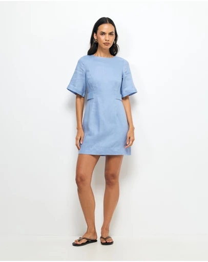 AERE - Clova Linen Mini Dress