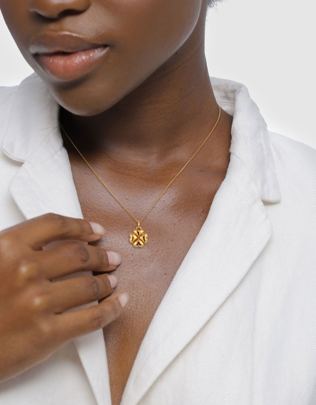 Elli Jewelry - Necklace Cloverleaf 925 Sterling Silver Gold-Plated