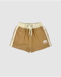 Banabae - Side Stripe Kids Cord Shorts - Camel
