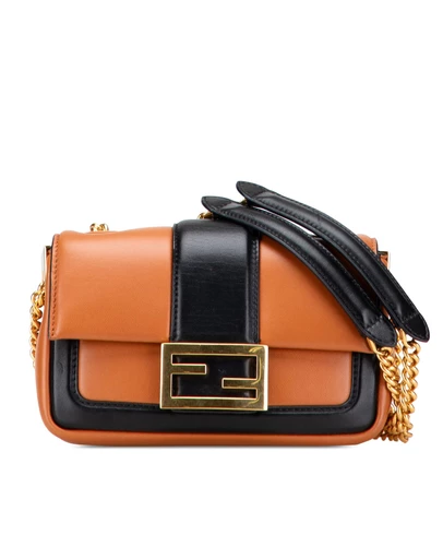 Pre-Loved by Azura Reborn - Pre-Loved Mini Bicolor Nappa Apolo Chain Baguette Shoulder Bag