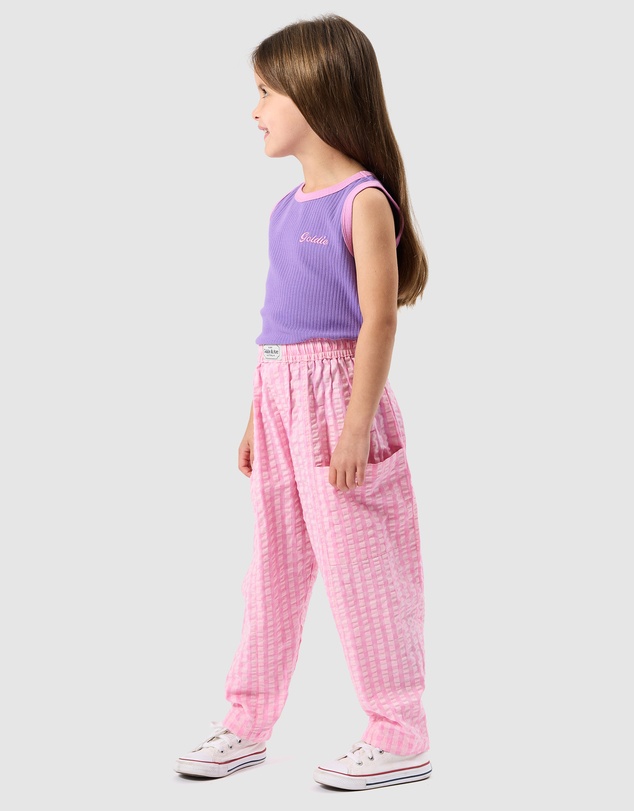 Goldie + Ace - Embroidered Colour Pop Rib Singlet - Babies-Kids