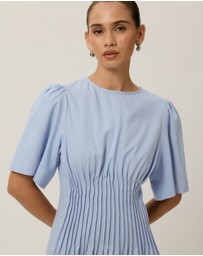 Tussah - Zoe Pintuck Detail Flutter Sleeve Midi Dress