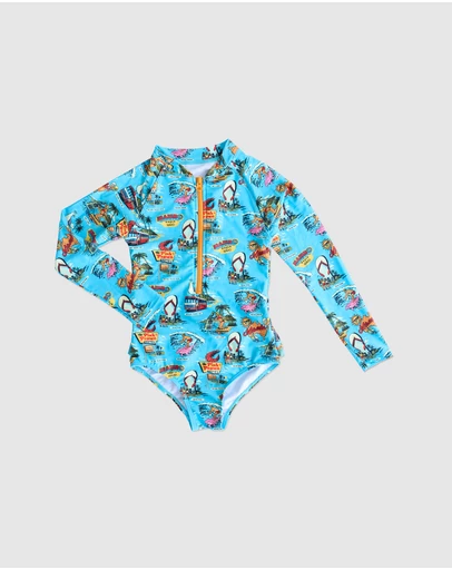 Kip&Co - KipCo x Mambo Mambo World Long Sleeve Bathers - Babies-Teens