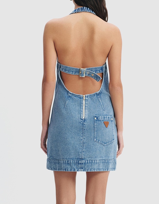 Aje Studio - Kendall Denim Halter Mini Dress