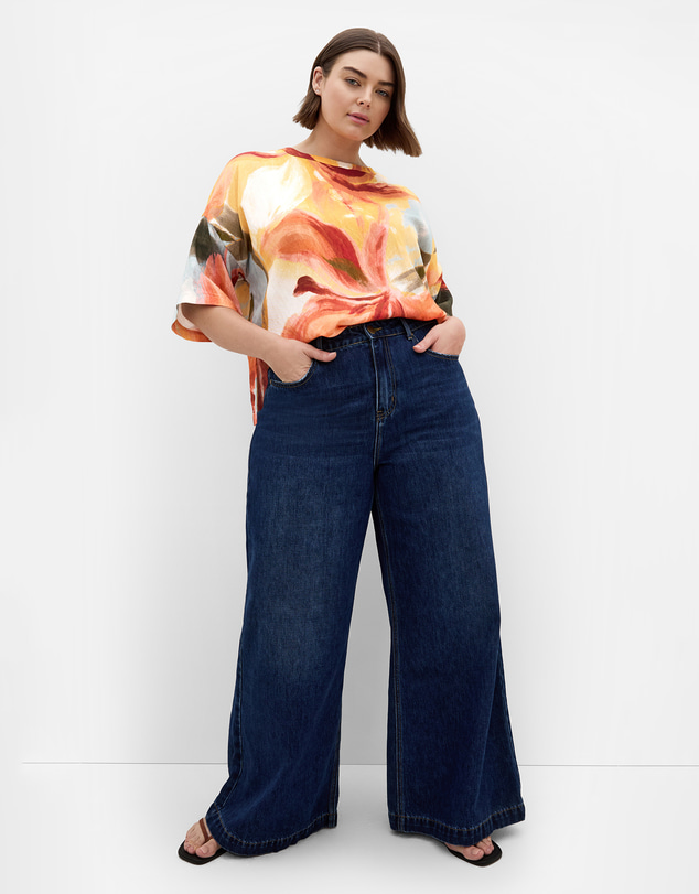 City Chic - Plus size Alexi Bloom Print Top - sunrise