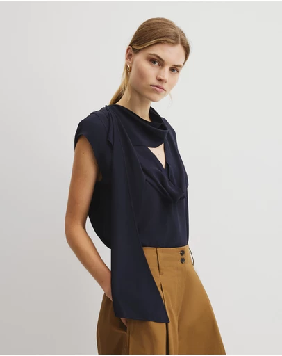 Country Road - Draped Neck Top