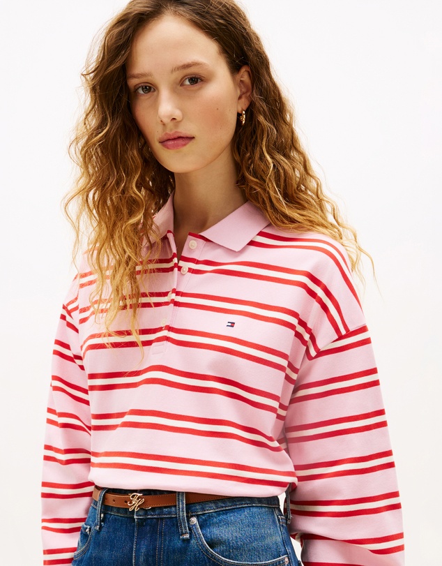 Tommy Hilfiger - 1985 Relaxed Fit Stripe LS Polo Shirt