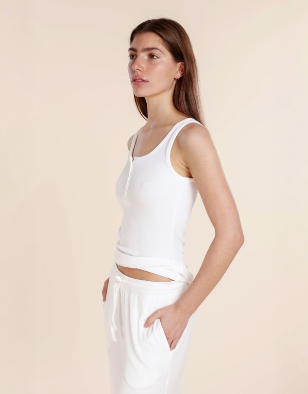 Gingerlilly - Liberty Ribbed Singlet Henley Top