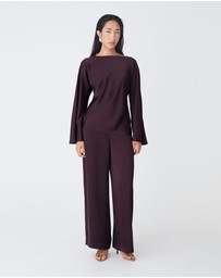 Forcast - Asma Satin Wide Leg Pants
