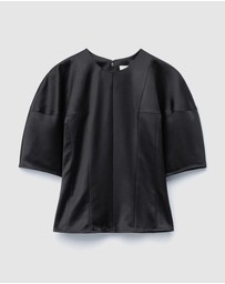 & Other Stories - Satin Puff-Sleeve Top