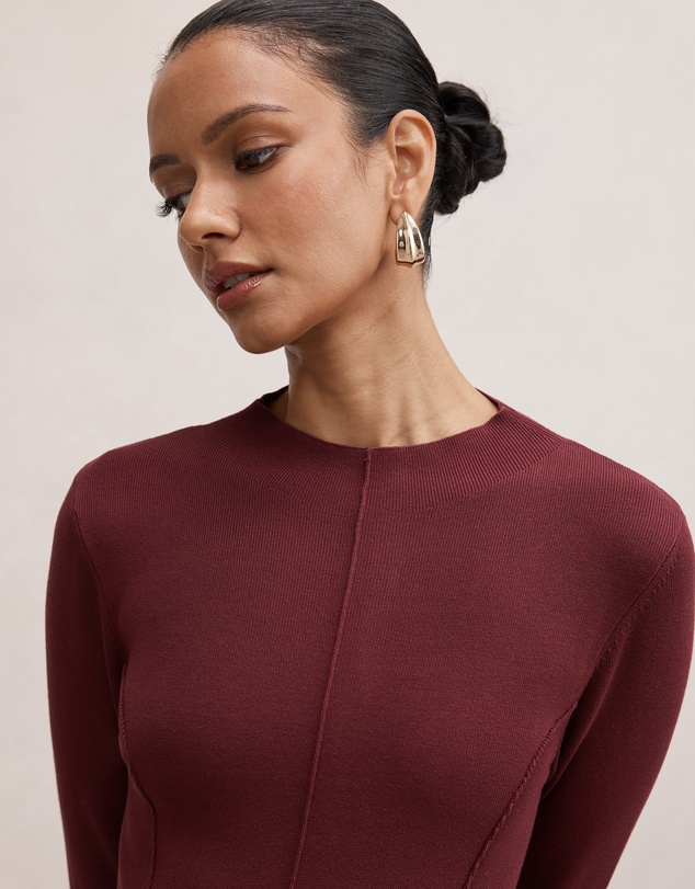Forever New Petite - Irina Petite Long Sleeves Tie Knitted Dress