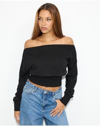 Dazie - Chill Vibes Off Shoulder Jumper