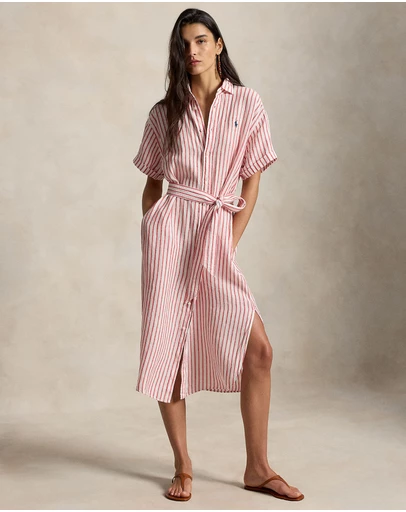 Polo Ralph Lauren - Striped Linen Short-Sleeve Shirtdress
