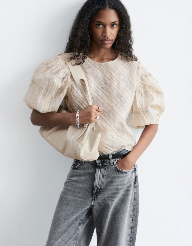 & Other Stories - Balloon-Sleeve Jacquard Blouse