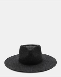 Morgan & Taylor - River Wool Fedora in Charcoal Black
