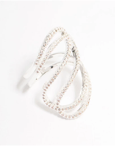 Lovisa - Lovely Silver Ribbon Cubic Zirconia Ring