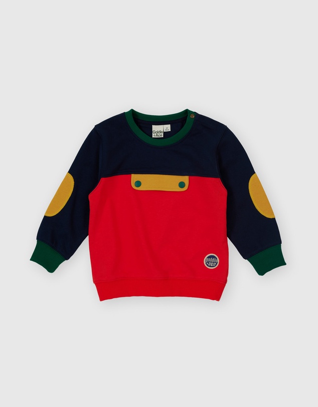 Goldie + Ace - Colour Block Pocket Sweater - Babies-Kids
