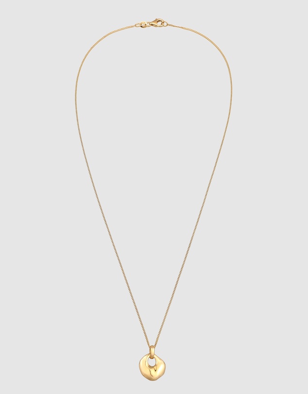 Elli Jewelry - Organic Disc Pendant Necklace in Gold-Plated 925 Silver