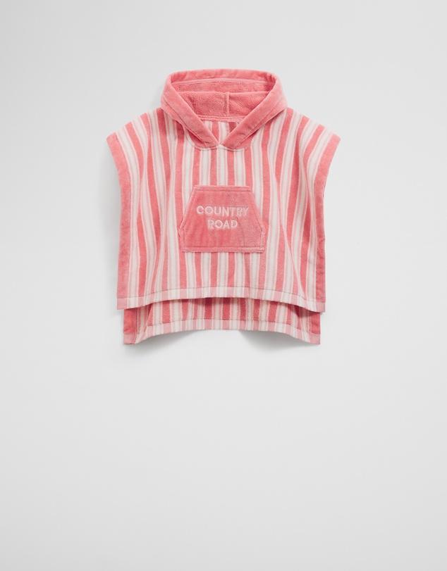 Country Road - Cotton Stripe Logo Poncho