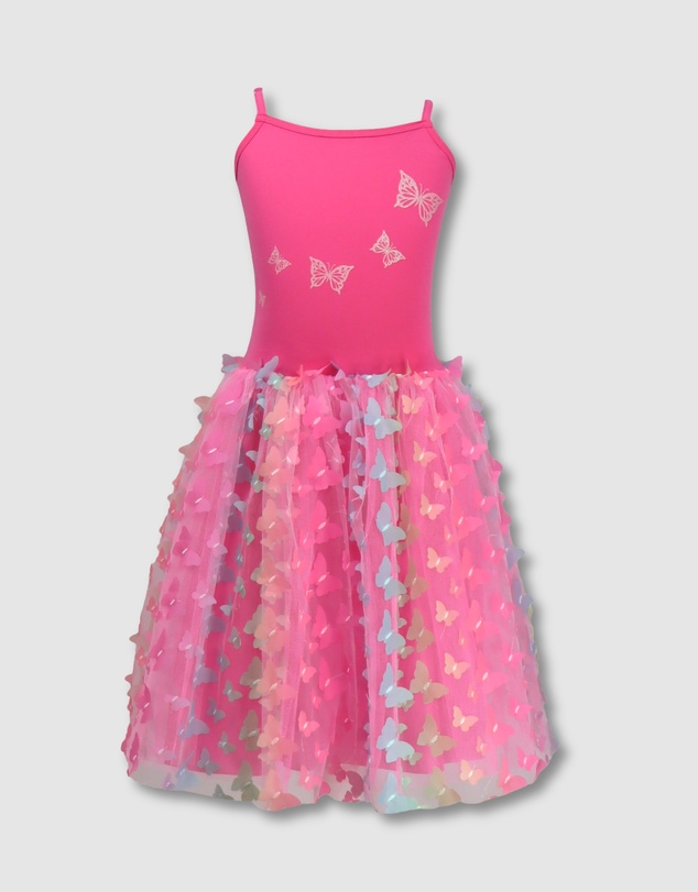 Pink Poppy - Rainbow Butterfly Dress Hot Pink