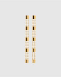 Najo - Summer Veil Yellow Gold Stud Earring