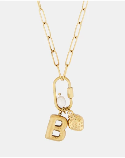 Petit Moments - Carabiner Initial Charm Necklace