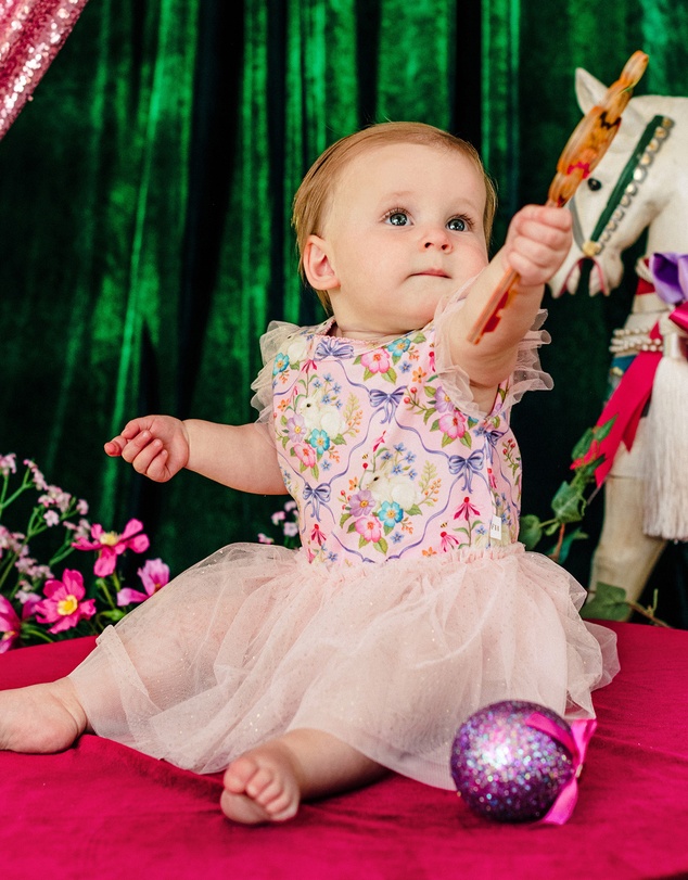 Fleur Harris - 'Bunnies & Bows' Dreamy Tutu Bodysuit Dress in Pink