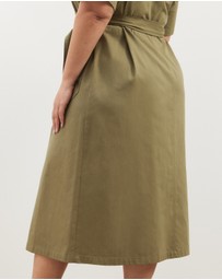 Atmos&Here Curvy - Amy Cotton Drill Midi Shirt Dress