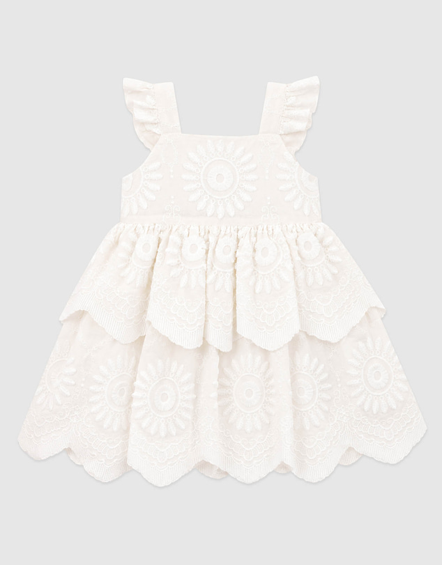 Bebe by Minihaha - Tiered Broidery Dress 3-7Y