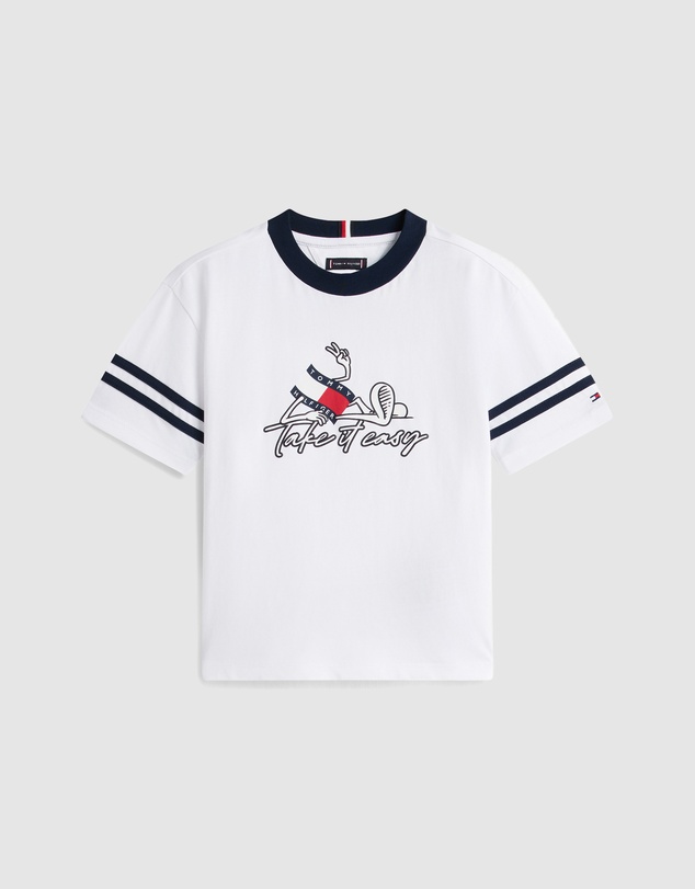 Tommy Hilfiger - Wavy Flag Graphic T-Shirt And Sweat Shorts Set- Kids
